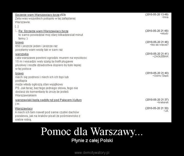 Pomoc dla Warszawy...