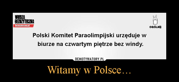 Witamy w Polsce… –  