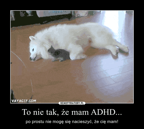 To nie tak, że mam ADHD... – po prostu nie mogę się nacieszyć, że cię mam! 