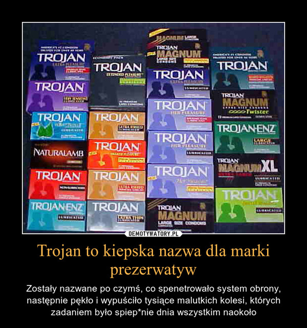 Trojan to kiepska nazwa dla marki prezerwatyw