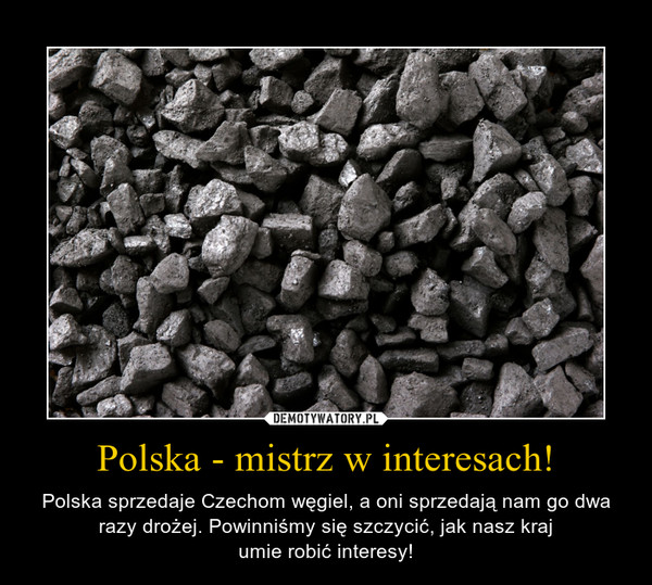 Polska - mistrz w interesach! – Polska sprzedaje Czechom węgiel, a oni sprzedają nam go dwa razy drożej. Powinniśmy się szczycić, jak nasz krajumie robić interesy! 