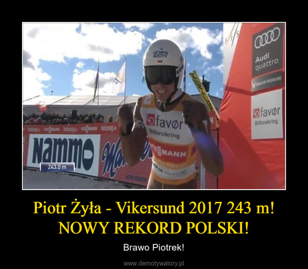 Piotr Żyła - Vikersund 2017 243 m!NOWY REKORD POLSKI! – Brawo Piotrek! 