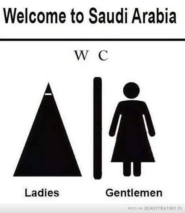 Piktogramy –  Welcome to Saudi Arabia WC Ladies Gentlemen