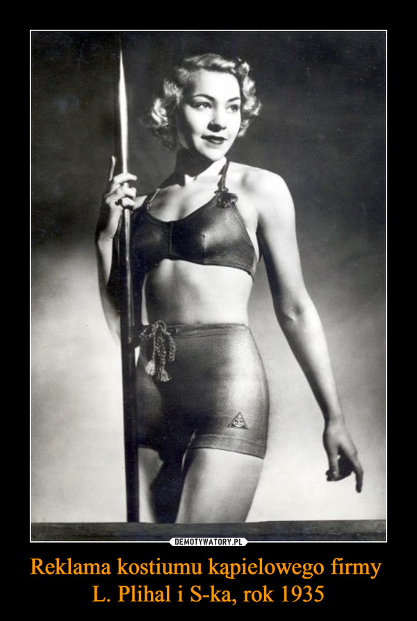 Reklama kostiumu kąpielowego firmy L. Plihal i S-ka, rok 1935 –  