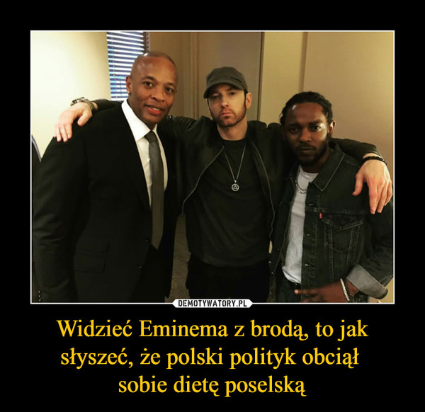 Widzieć Eminema z brodą, to jak słyszeć, że polski polityk obciął 
sobie dietę poselską