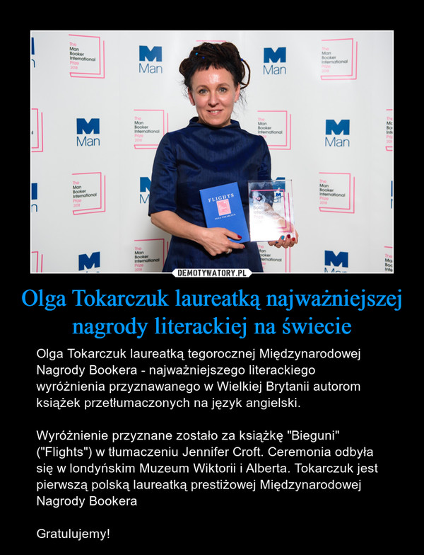 Olga Tokarczuk laureatką najważniejszej nagrody literackiej na świecie