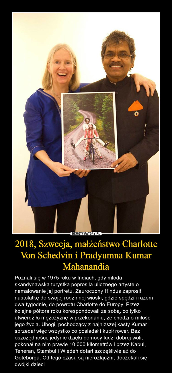2018, Szwecja, małżeństwo Charlotte Von Schedvin i Pradyumna Kumar Mahanandia