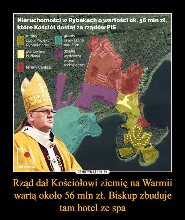 Rząd dał Kościołowi ziemię na Warmii wartą około 56 mln zł. Biskup zbuduje tam hotel ze spa