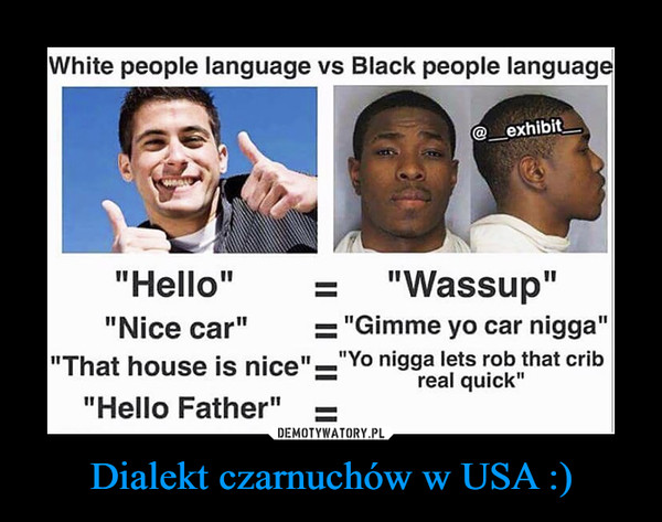 Dialekt czarnuchów w USA :)