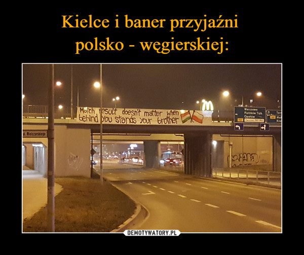 Kielce i baner przyjaźni 
polsko - węgierskiej: