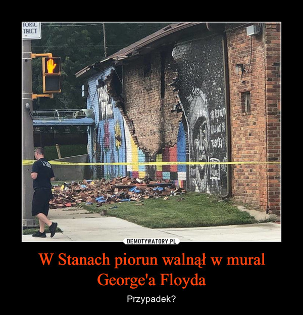 W Stanach piorun walnął w mural George'a Floyda