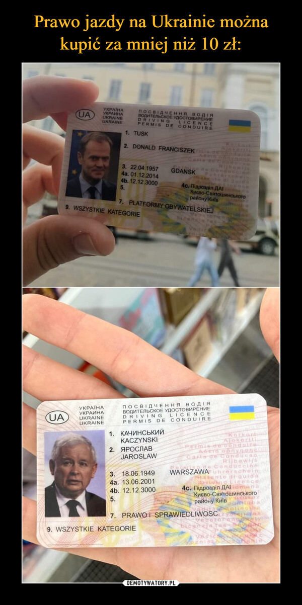 Prawo jazdy na Ukrainie można kupić za mniej niż 10 zł: