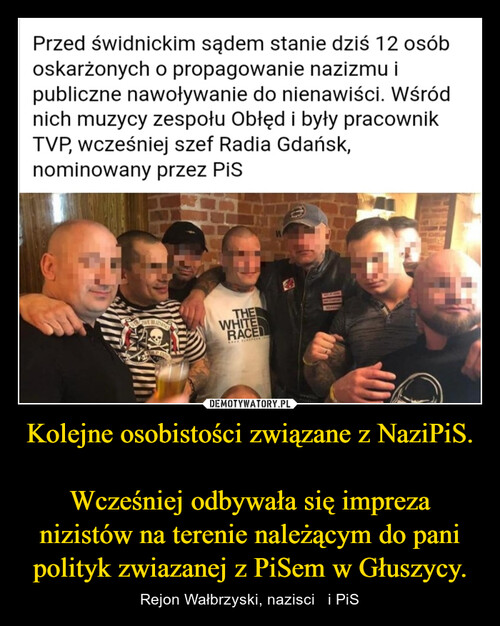 Kolejne osobistości związane z NaziPiS.

Wcześniej odbywała się impreza nizistów na terenie należącym do pani polityk zwiazanej z PiSem w Głuszycy.