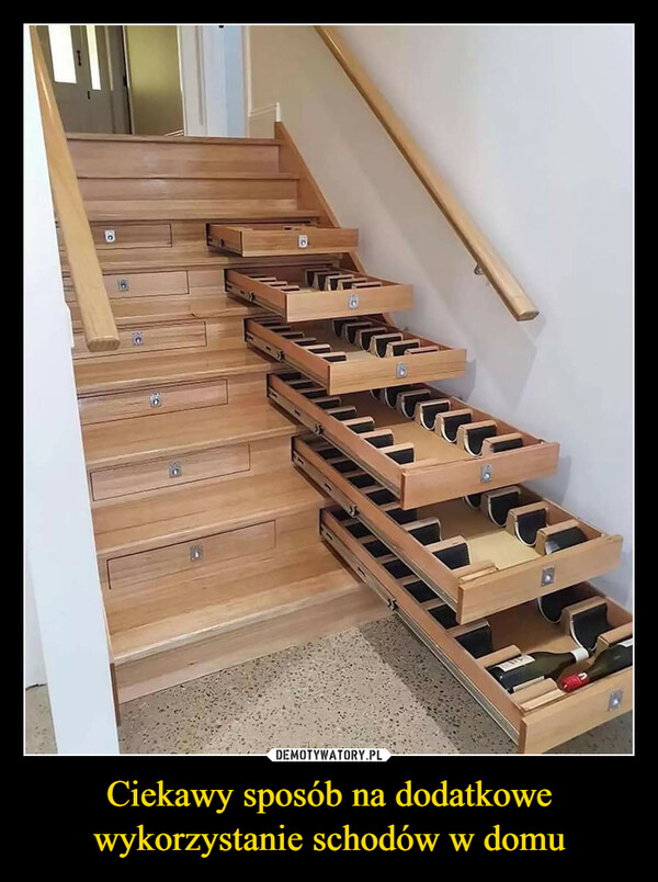 Ciekawy sposób na dodatkowe wykorzystanie schodów w domu –  