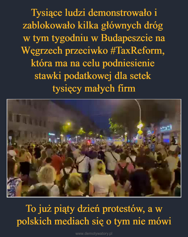 To już piąty dzień protestów, a w polskich mediach się o tym nie mówi –  