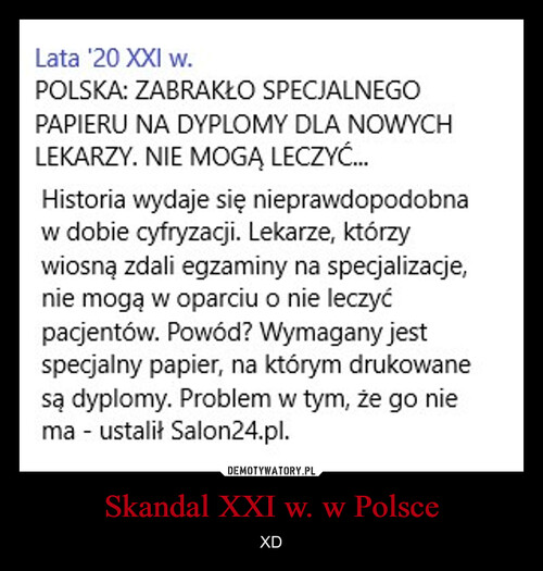 Skandal XXI w. w Polsce