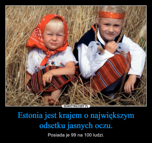 Estonia jest krajem o największym odsetku jasnych oczu.