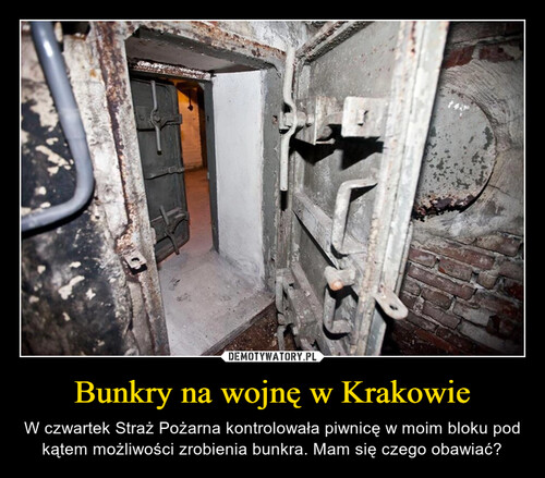 Bunkry na wojnę w Krakowie