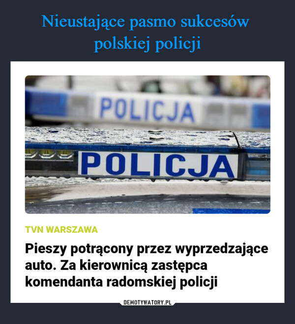 Nieustające pasmo sukcesów 
polskiej policji