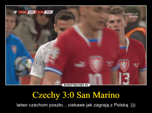 Czechy 3:0 San Marino
