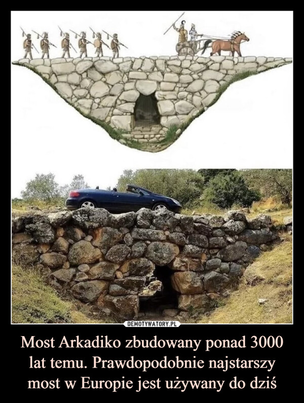 Most Arkadiko zbudowany ponad 3000 lat temu. Prawdopodobnie najstarszy most w Europie jest używany do dziś –  