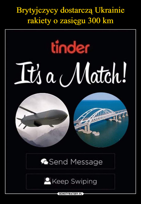  –  tinderIt's a Match!Send MessageKeep Swiping