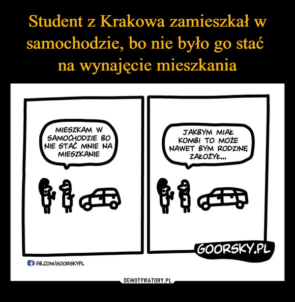 Student z Krakowa zamieszkał w samochodzie, bo nie było go stać 
na wynajęcie mieszkania