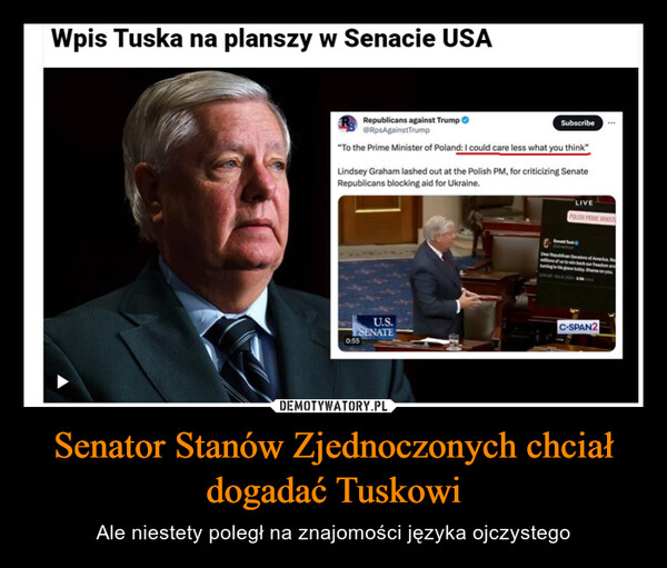 Senator Stanów Zjednoczonych chciał dogadać Tuskowi